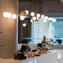 GobekUsa Glass Ball Geometric Chandelier: Modern Nordic Kitchen Office Hanging Lamp