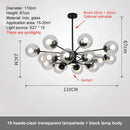 GobekUsa Glass Ball LED Chandelier for Bedroom Dining Room - Elegant Ceiling Pendant Lamp