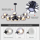 GobekUsa Glass Ball LED Chandelier for Bedroom Dining Room - Elegant Ceiling Pendant Lamp
