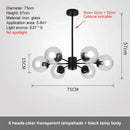GobekUsa Glass Ball LED Chandelier for Bedroom Dining Room - Elegant Ceiling Pendant Lamp