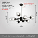 GobekUsa Glass Ball LED Chandelier for Bedroom Dining Room - Elegant Ceiling Pendant Lamp