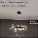 GobekUsa Glass Ball LED Chandelier: Modern Nordic Style for Living, Dining, Kitchen, Study