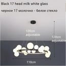 GobekUsa Glass Ball LED Chandelier: Modern Nordic Style for Living, Dining, Kitchen, Study