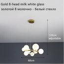 GobekUsa Glass Ball LED Chandelier: Modern Nordic Style for Living, Dining, Kitchen, Study