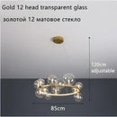 GobekUsa Glass Ball LED Chandelier: Modern Nordic Style for Living, Dining, Kitchen, Study