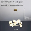 GobekUsa Glass Ball LED Chandelier: Modern Nordic Style for Living, Dining, Kitchen, Study