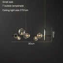 GobekUsa Glass Ball LED Chandelier: Modern Nordic Style for Living, Dining, Kitchen, Study