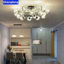 GobekUsa Black Glass Ball LED Chandelier for Living Room, Bedroom - Dimmable Nordic Luxury Fixture