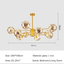 GobekUsa Black Glass Ball LED Chandelier for Living Room, Bedroom - Dimmable Nordic Luxury Fixture