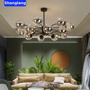 GobekUsa Black Glass Ball LED Chandelier for Living Room, Bedroom - Dimmable Nordic Luxury Fixture
