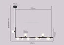 GobekUsa Glass Ball LED Chandelier: Modern Long Pendant Lighting for Living Room and Shop