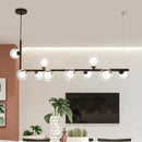 GobekUsa Glass Ball LED Chandelier: Modern Long Pendant Lighting for Living Room and Shop
