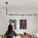 GobekUsa Glass Ball LED Chandelier: Modern Long Pendant Lighting for Living Room and Shop