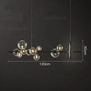 GobekUsa Glass Ball LED Chandelier: Modern Long Pendant Lighting for Living Room and Shop