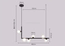 GobekUsa Glass Ball LED Chandelier: Modern Long Pendant Lighting for Living Room and Shop