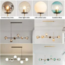 GobekUsa Glass Ball LED Pendant Light Modern Chandelier for Living Room Decor