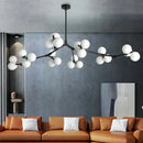 GobekUsa Glass Balls LED Chandelier: Molecular Living Decoration, Modern Branches Pendant Lighting Fixtures.