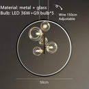 GobekUsa Clear Glass Bubble Chandelier LED Hanglamp G9 Loft Deco Lighting