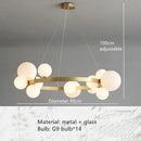 GobekUsa Clear Glass Bubble Chandelier LED Hanglamp G9 Loft Deco Lighting