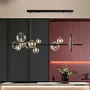 GobekUsa Glass Bubble LED Ceiling Chandelier for Home, Modern Ring Hanging Light Fixtures