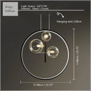 GobekUsa Glass Bubble LED Ceiling Chandelier for Home, Modern Ring Hanging Light Fixtures