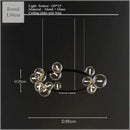 GobekUsa Glass Bubble LED Ceiling Chandelier for Home, Modern Ring Hanging Light Fixtures