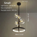 GobekUsa Glass Bubble LED Ceiling Chandelier for Home, Modern Ring Hanging Light Fixtures
