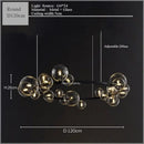 GobekUsa Glass Bubble LED Ceiling Chandelier for Home, Modern Ring Hanging Light Fixtures