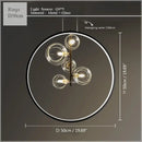 GobekUsa Glass Bubble LED Ceiling Chandelier for Home, Modern Ring Hanging Light Fixtures