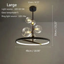 GobekUsa Glass Bubble LED Ceiling Chandelier for Home, Modern Ring Hanging Light Fixtures