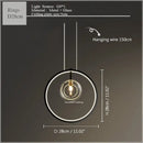 GobekUsa Glass Bubble LED Ceiling Chandelier for Home, Modern Ring Hanging Light Fixtures