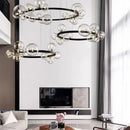 GobekUsa Glass Bubble LED Ceiling Chandelier for Home, Modern Ring Hanging Light Fixtures