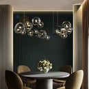 GobekUsa Glass Bubble LED Ceiling Chandelier for Home, Modern Ring Hanging Light Fixtures