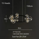 GobekUsa Glass Bubble LED Pendant Chandelier for Modern Living Room Decor