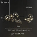 GobekUsa Glass Bubble LED Pendant Chandelier for Modern Living Room Decor