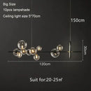 GobekUsa Glass Bubble LED Pendant Chandelier for Modern Living Room Decor