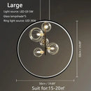 GobekUsa Glass Bubble LED Pendant Chandelier for Modern Living Room Decor