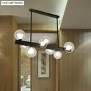 GobekUsa Modern Black Glass Bubble Linear Pendant Light with 8 Lights for Dining Room and Kitchen Island