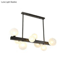 GobekUsa Modern Black Glass Bubble Linear Pendant Light with 8 Lights for Dining Room and Kitchen Island