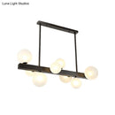 GobekUsa Modern Black Glass Bubble Linear Pendant Light with 8 Lights for Dining Room and Kitchen Island