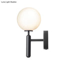 GobekUsa Modern Bedside Wall Lamp - Simple Black Light Fixture with Glass Shade