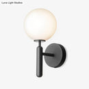 GobekUsa Modern Bedside Wall Lamp - Simple Black Light Fixture with Glass Shade