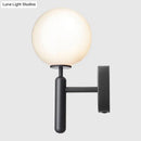 GobekUsa Modern Bedside Wall Lamp - Simple Black Light Fixture with Glass Shade