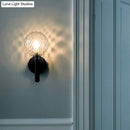 GobekUsa Modern Bedside Wall Lamp - Simple Black Light Fixture with Glass Shade