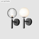 GobekUsa Modern Bedside Wall Lamp - Simple Black Light Fixture with Glass Shade