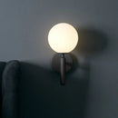 GobekUsa Modern Bedside Wall Lamp - Simple Black Light Fixture with Glass Shade