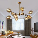 GobekUsa Glass LED Chandelier Pendant Light for Home Ceiling Dining Room Suspension