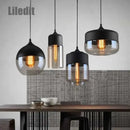 GobekUsa Black Glass Pendant Light Fixture for Modern Indoor Decor & Dining Room