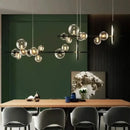 GobekUsa Black Glass Ring Pendant Light - Nordic Style LED Chandelier for Home Decor