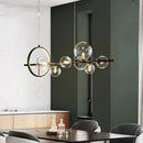GobekUsa Black Glass Ring Pendant Light - Nordic Style LED Chandelier for Home Decor